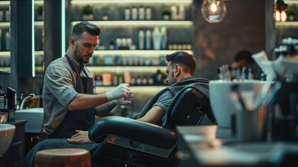 manicure męski w salonie