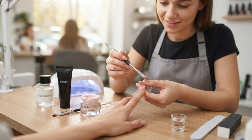 Na tym obrazku widać scenę w profesjonalnym salonie kosmetycznym